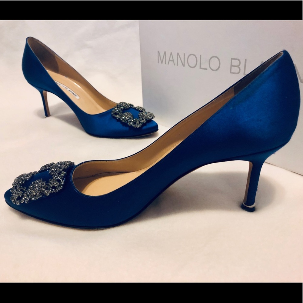 Manolo Blahnik Hangisi pointy toe pump. Worn once